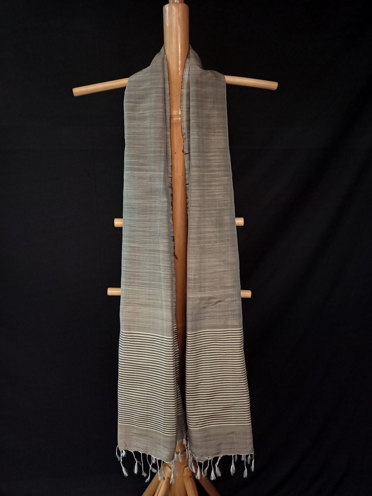 Grey Mulberry Silk Scarf - Image 6