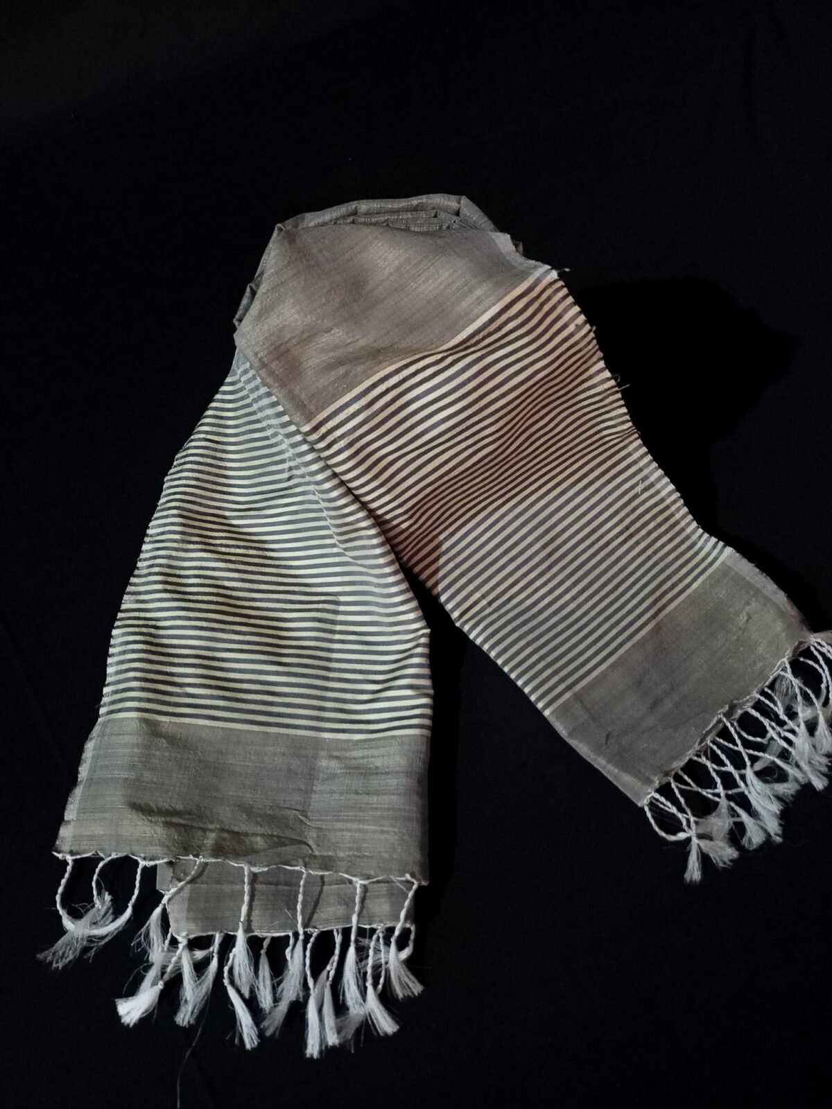 Grey Mulberry Silk Scarf - Image 5