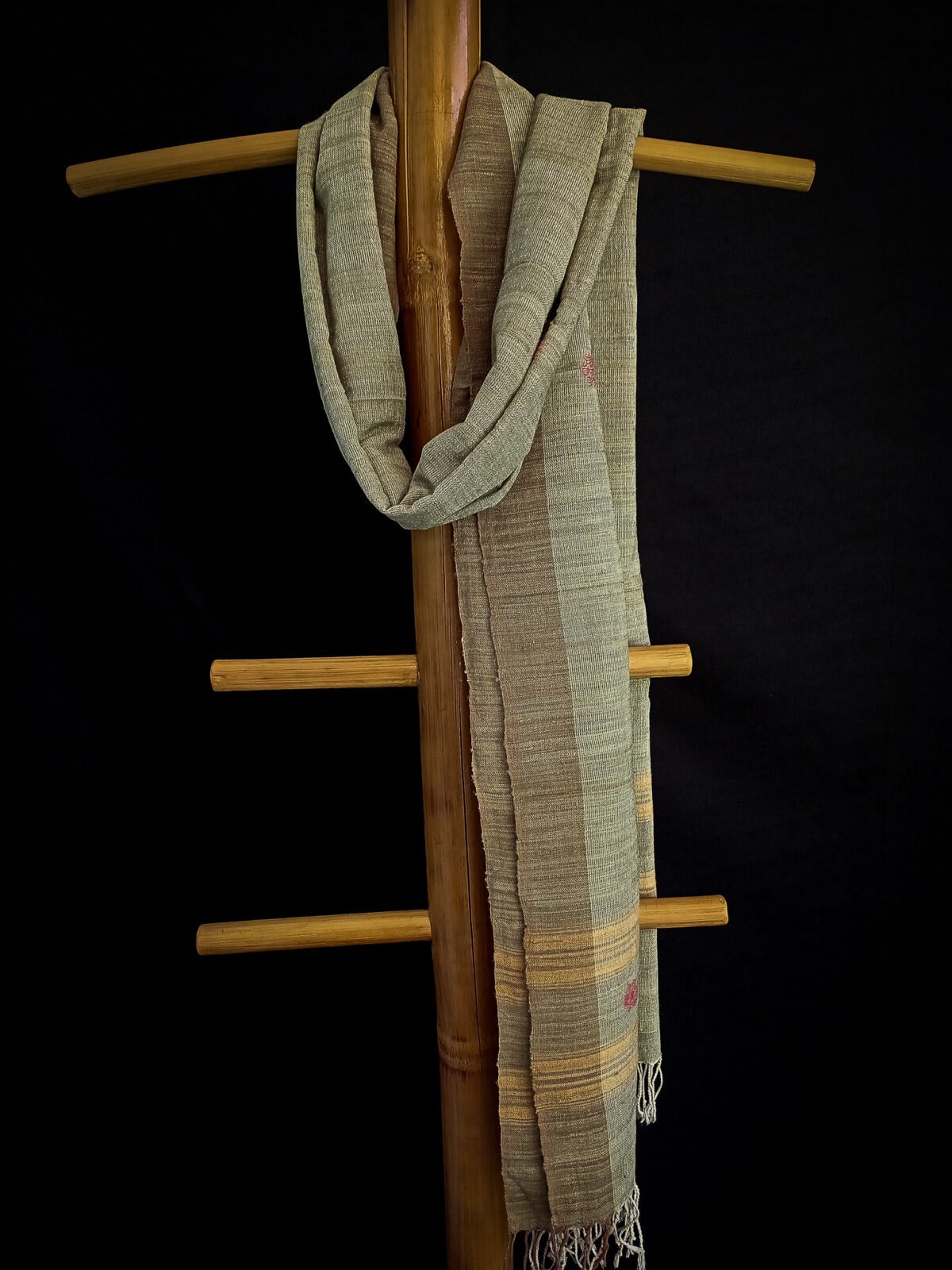 Ash Natural Dye Eri Silk Stole - Image 3
