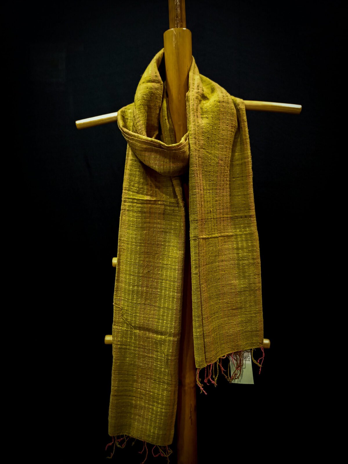 Green Eri Natural Dye Skip Stole