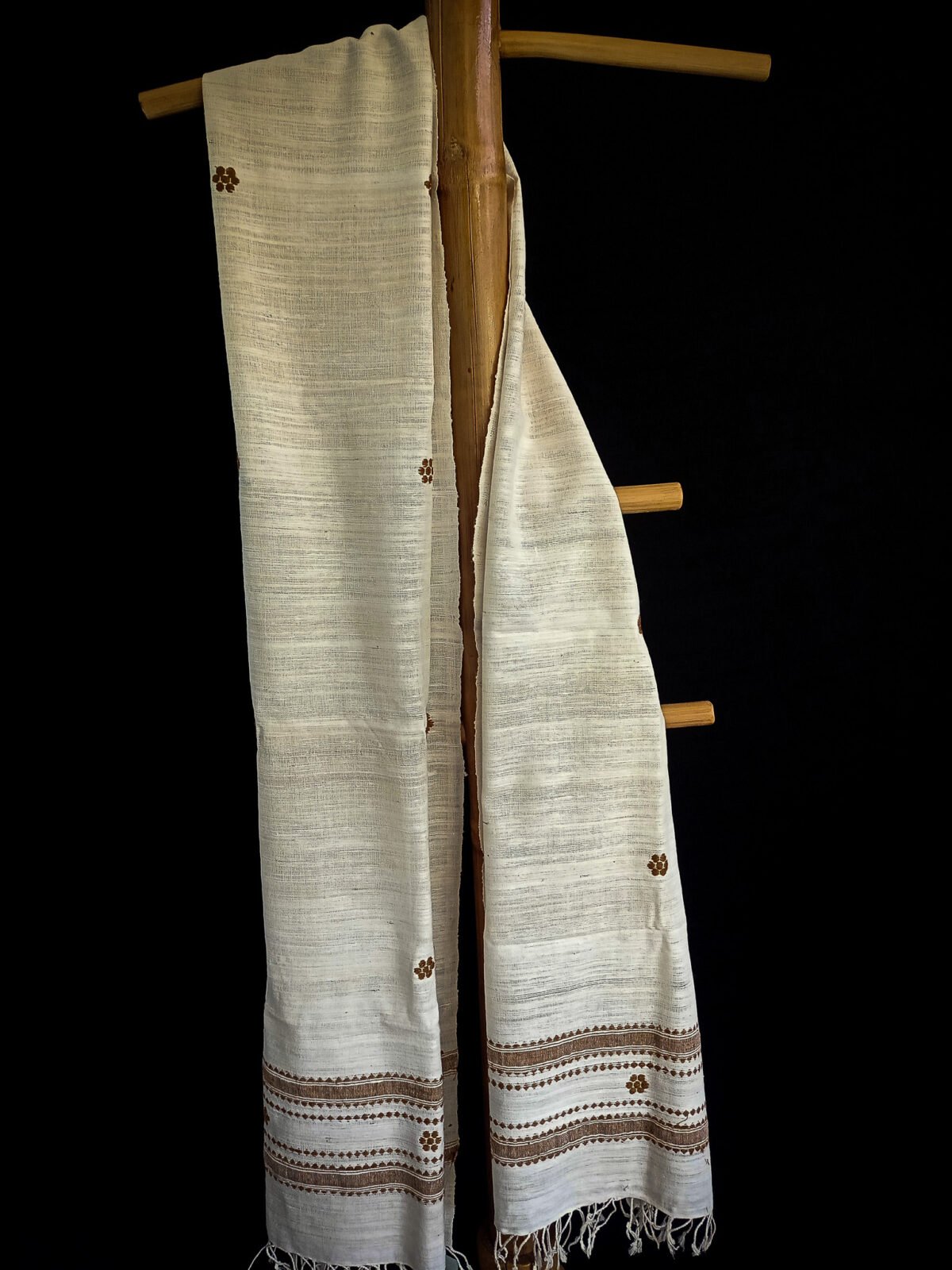 White Eri Natural Silk Stole - Image 5