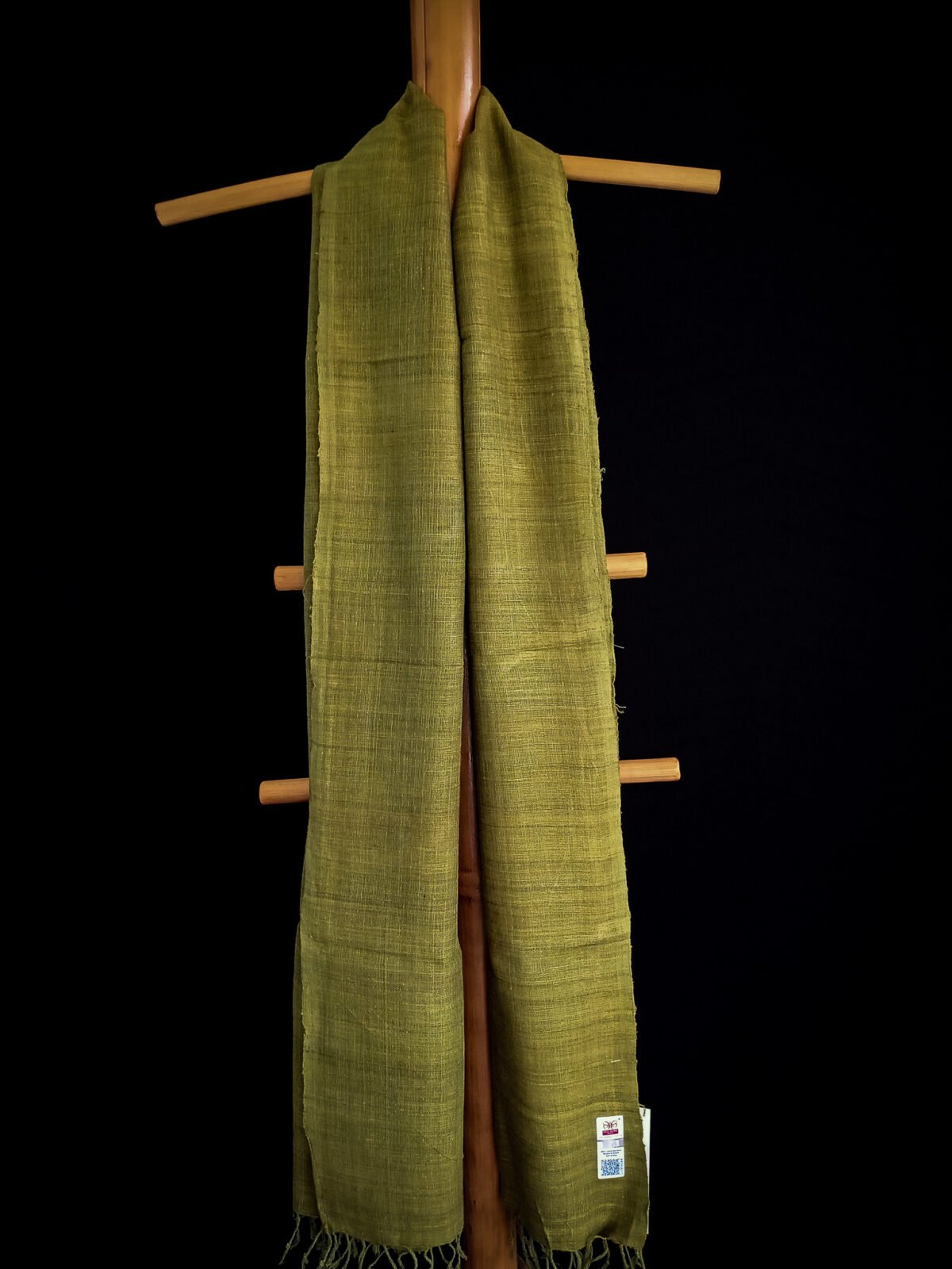 Matcha Green Eri Natural Dye Stole - Image 3
