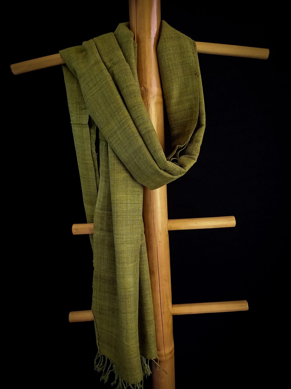 Matcha Green Eri Natural Dye Stole - Image 4