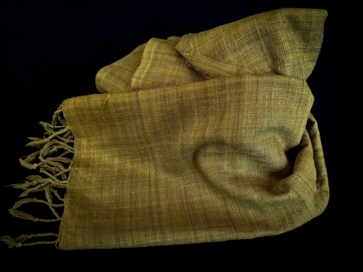 Matcha Green Eri Natural Dye Stole - Image 2