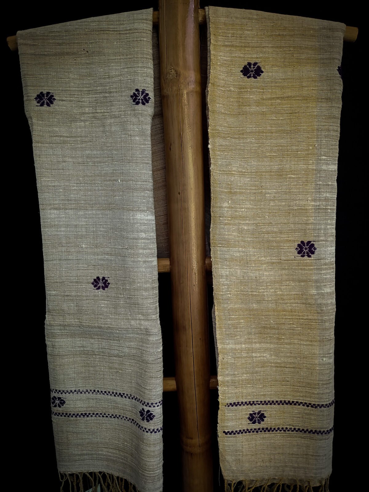 Pearl White Eri Natural Dye Stole - Image 4