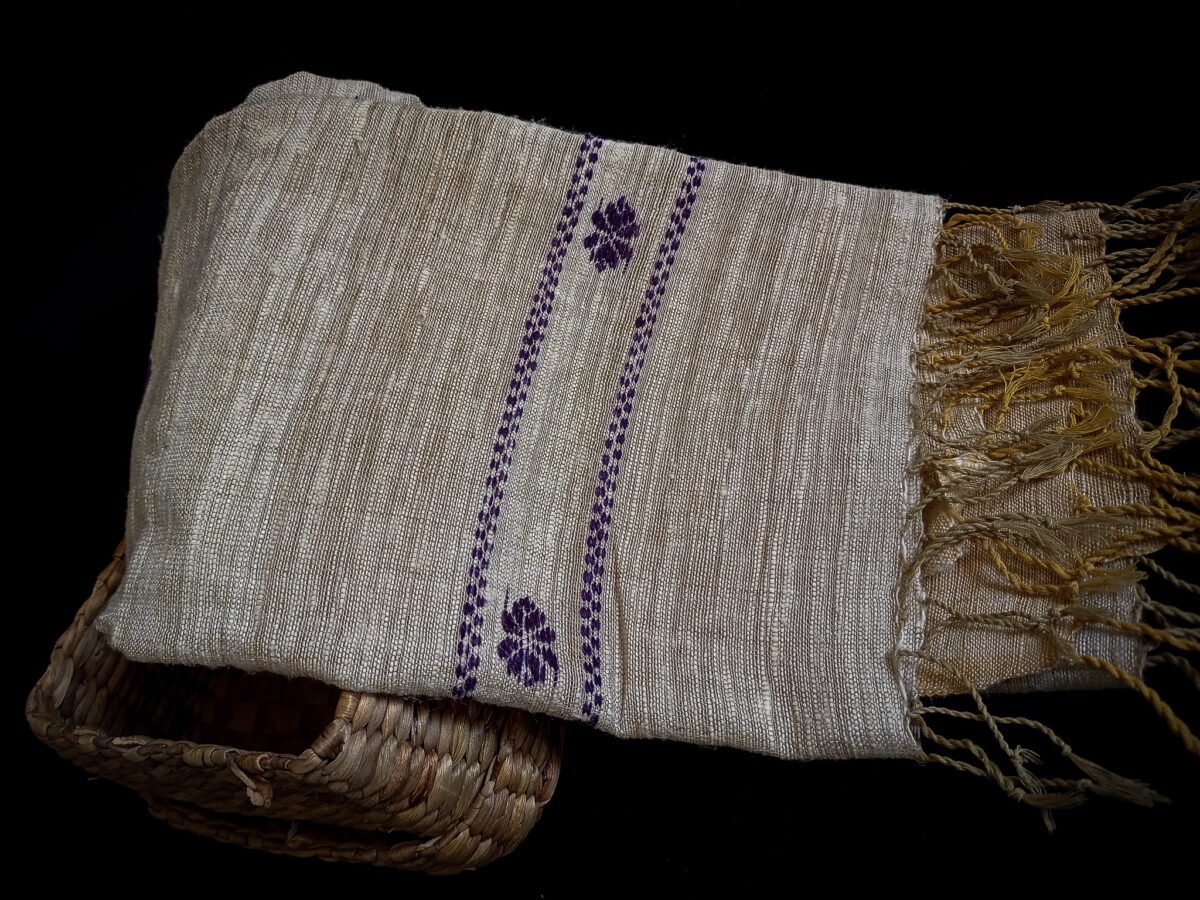 Pearl White Eri Natural Dye Stole