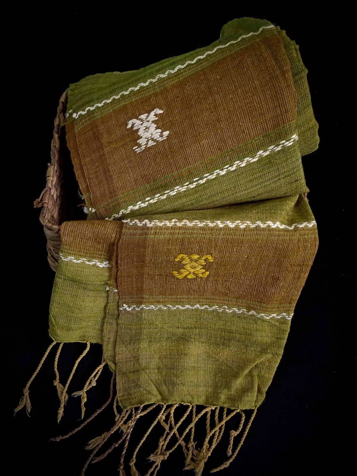 Dark Green Eri Natural Dye Stole