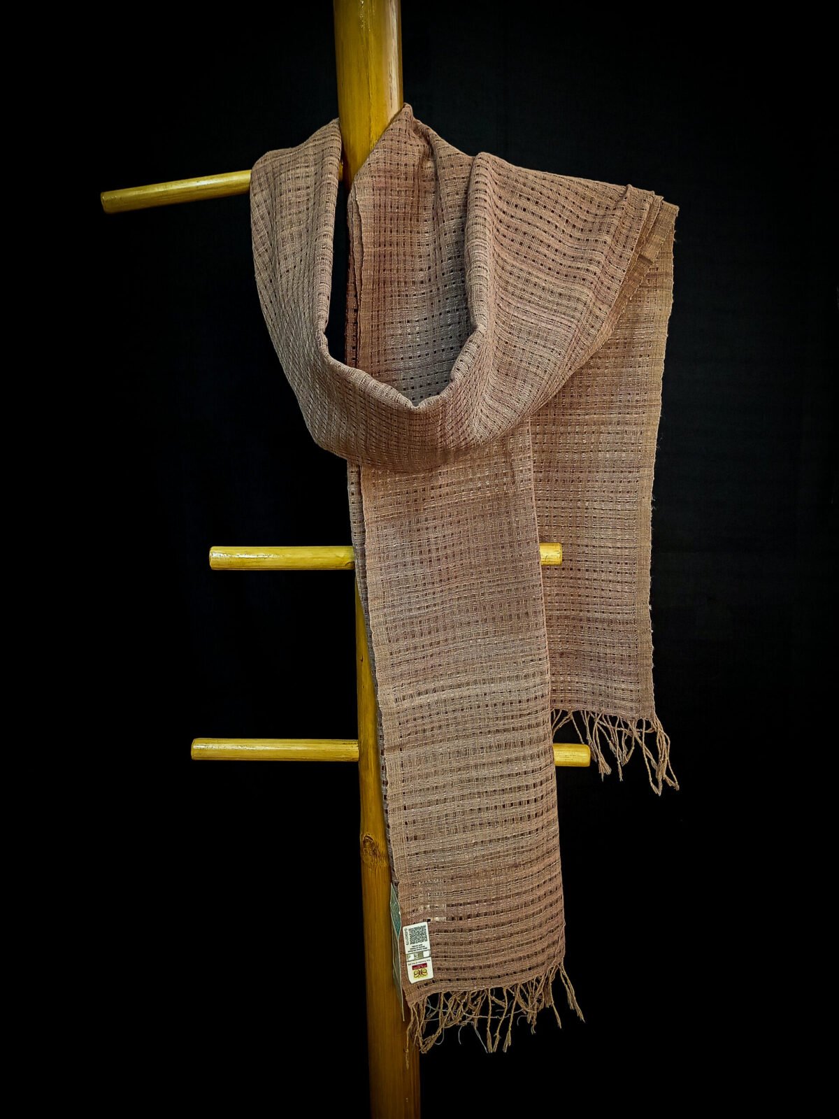 Rosy Brown Eri Natural Dye Skip Stole - Image 2