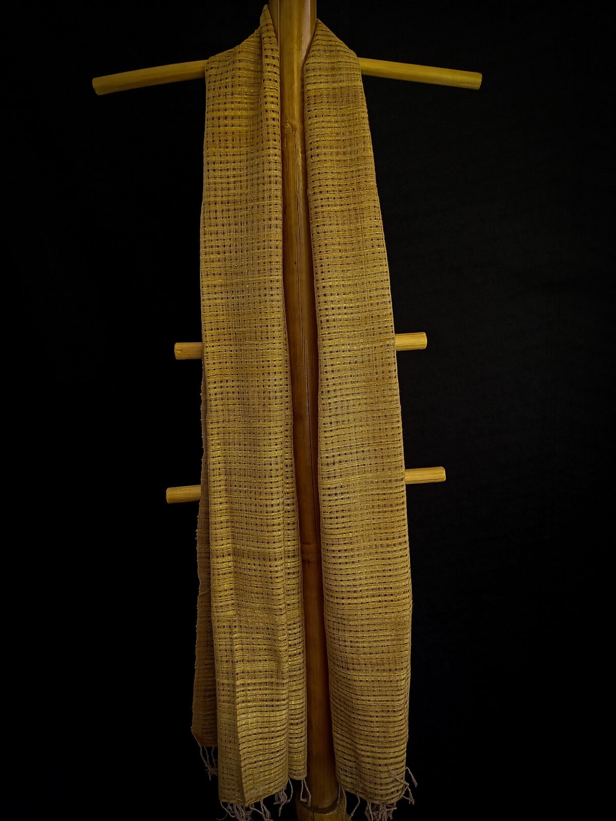 Army Green Eri Natural Dye Stole - Image 3