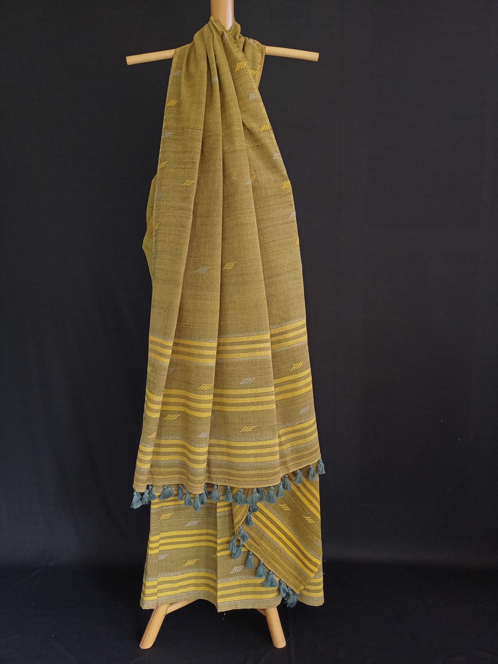 OP Green Eri Natural Dye Mekhela Chador