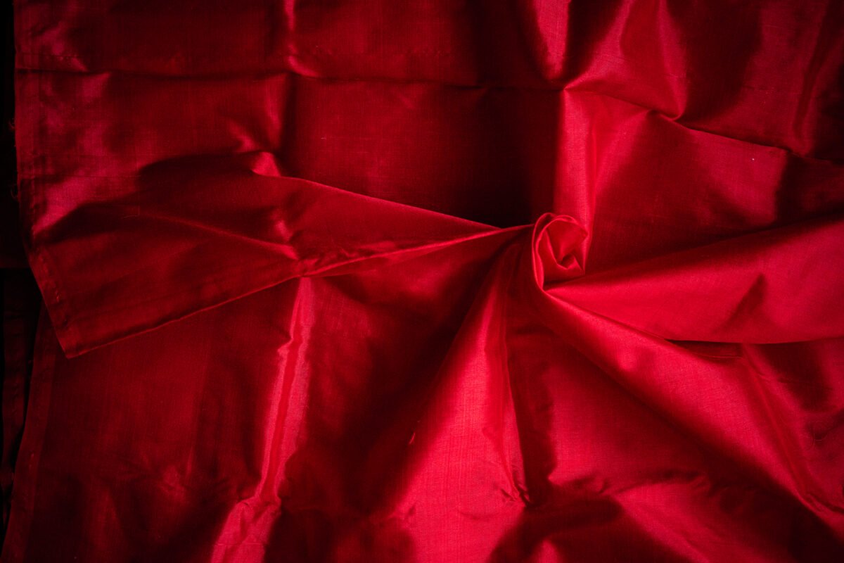 Mulberry Silk Plain Red Kurti Piece - Image 2