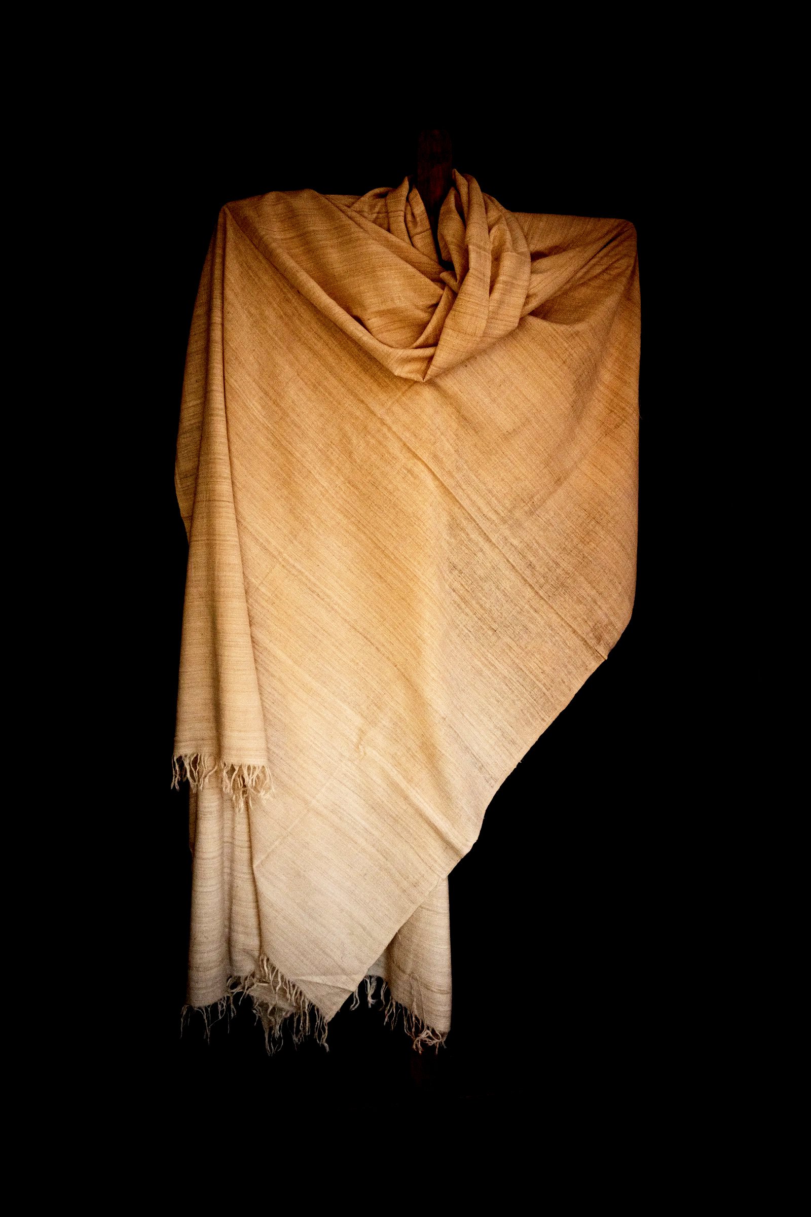 Eri Silk Warm white Large Shawl