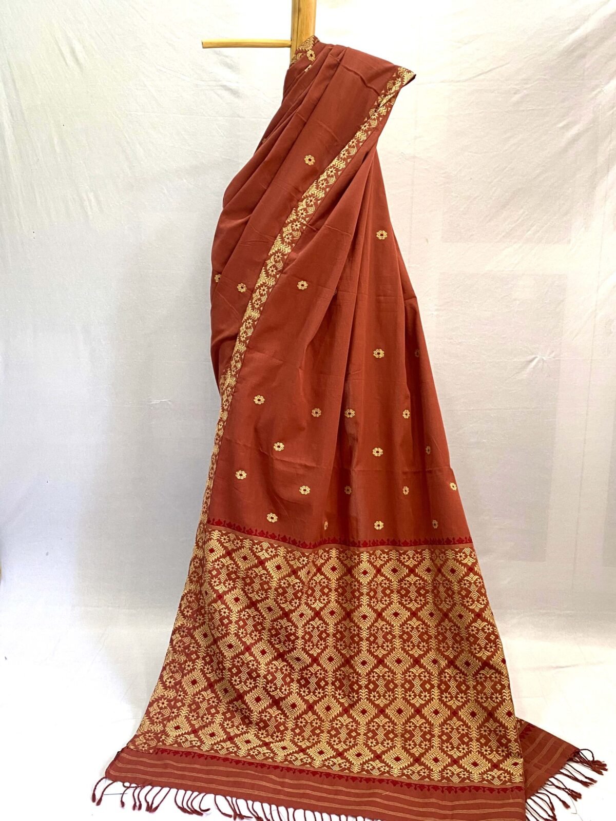 Cotton Chocolate Brown Saree