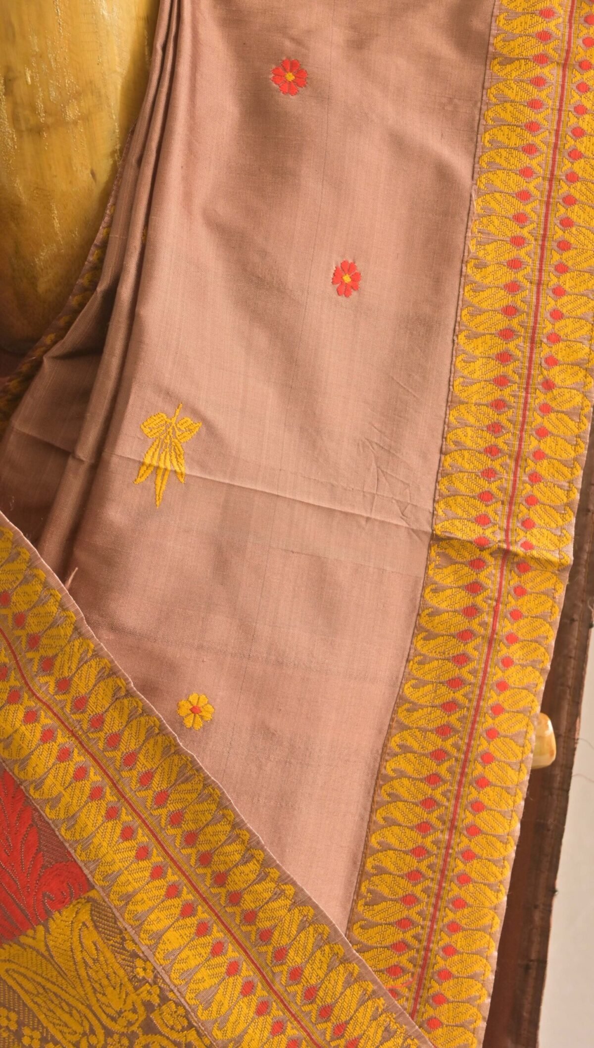 Mulberry Silk Brown Mekhela Chador - Image 3