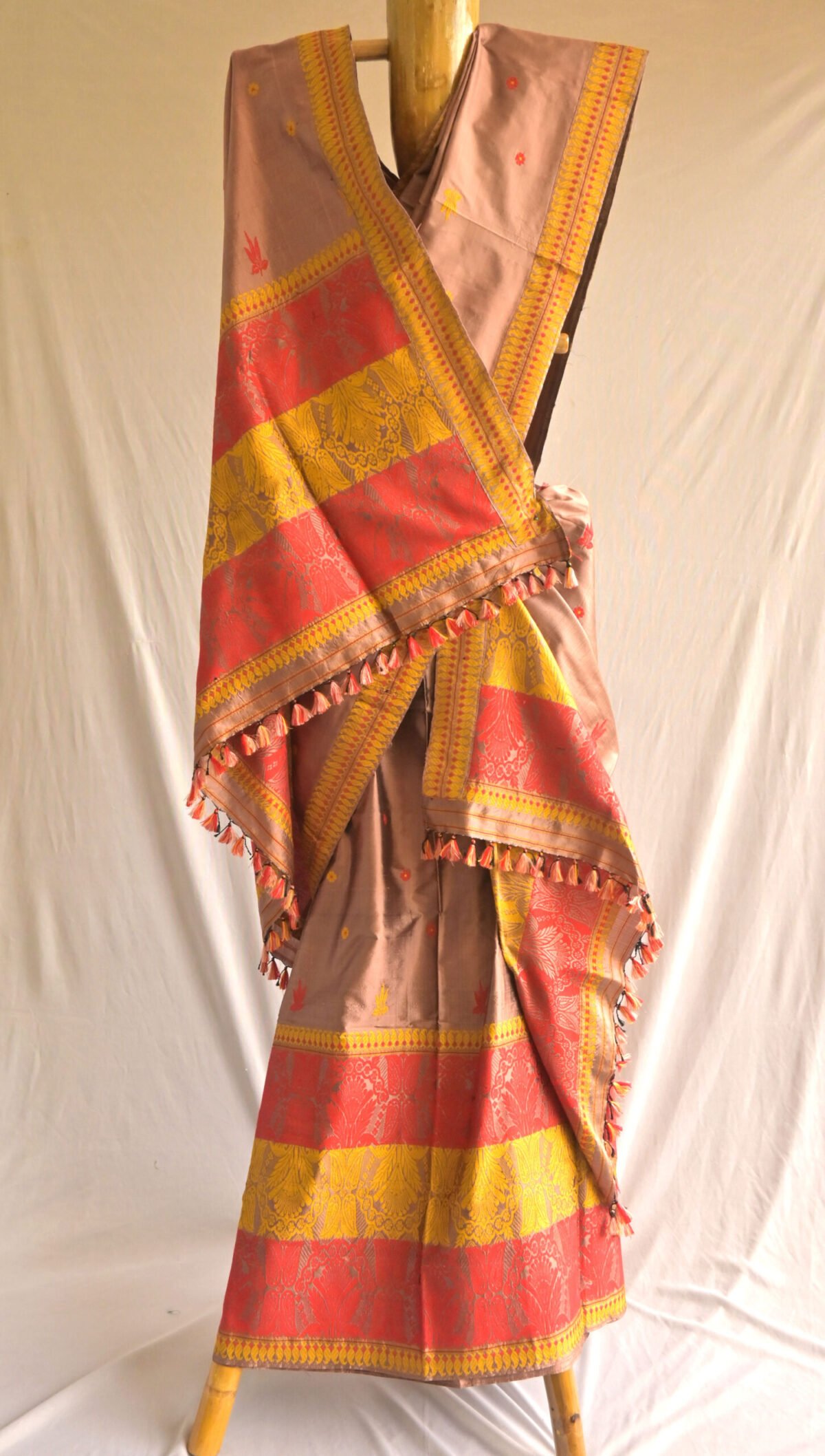 Mulberry Silk Brown Mekhela Chador - Image 2
