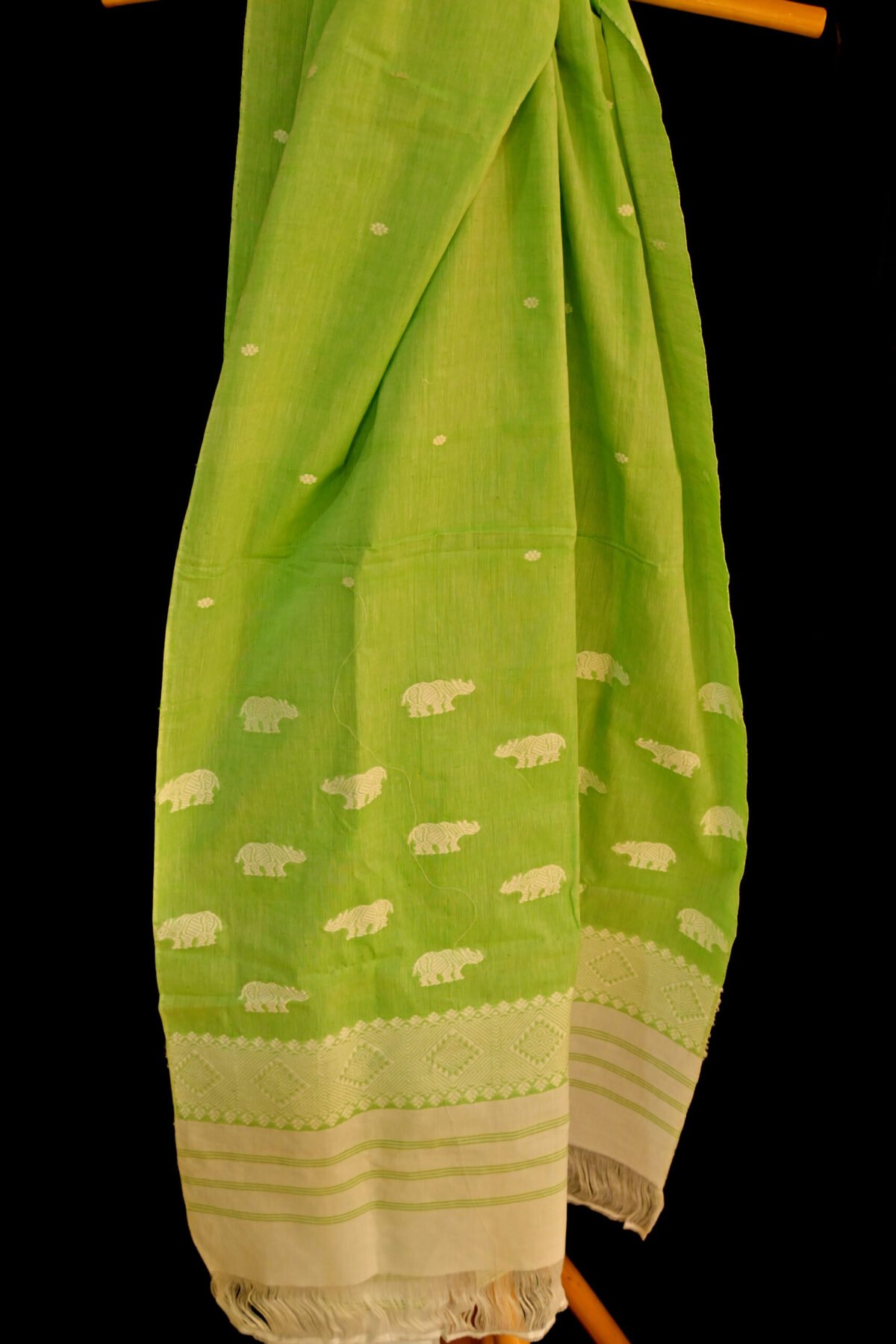 Lime Green Cotton Stole - Image 2