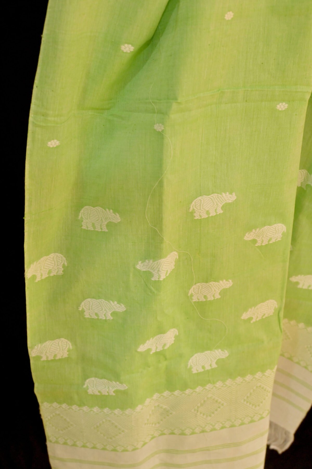 Lime Green Cotton Stole - Image 3