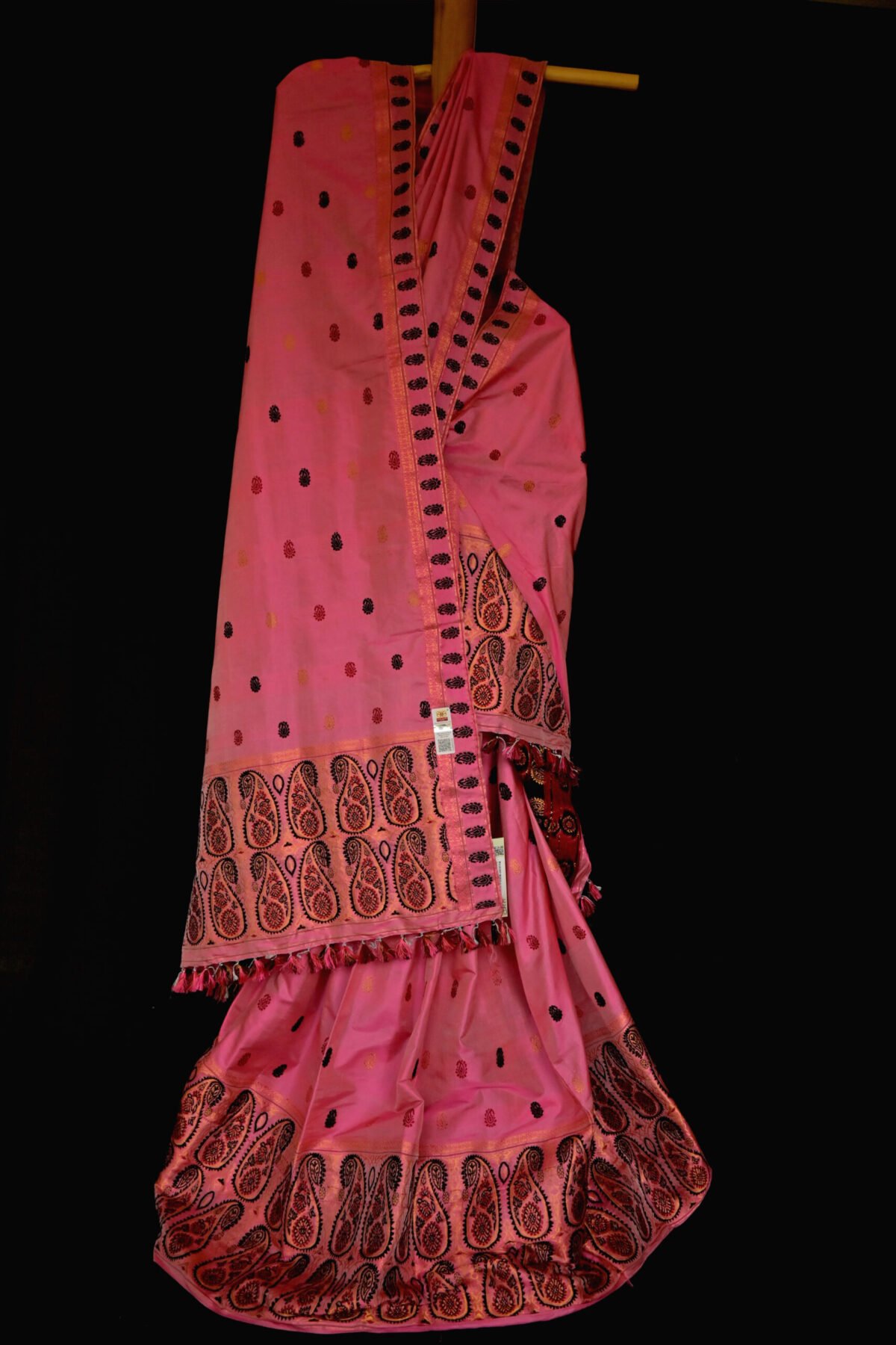 Mulberry Silk Berry Pink Mekhela Chador - Image 2