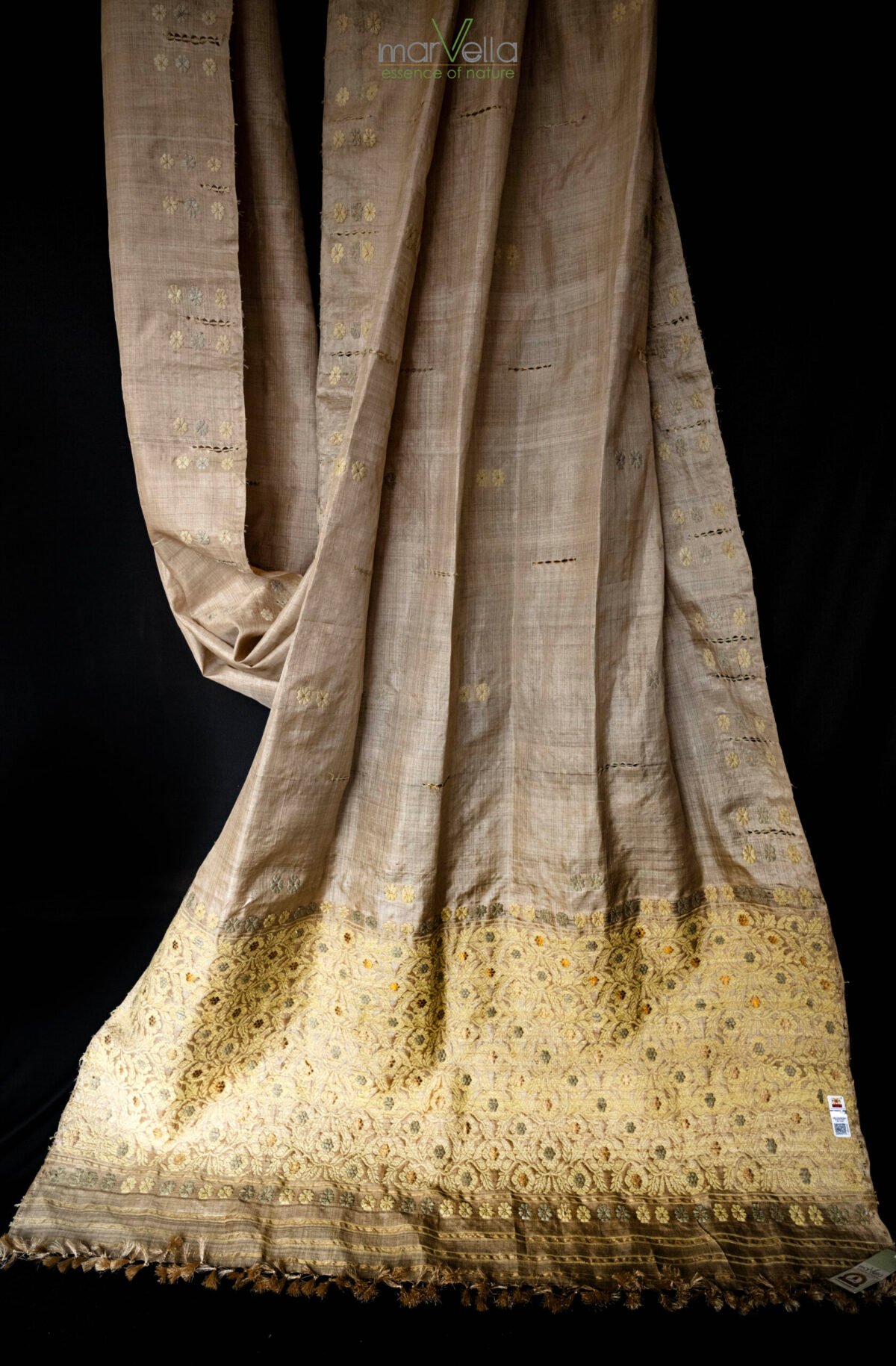 Muga Silk Saree PF Neem - Image 5