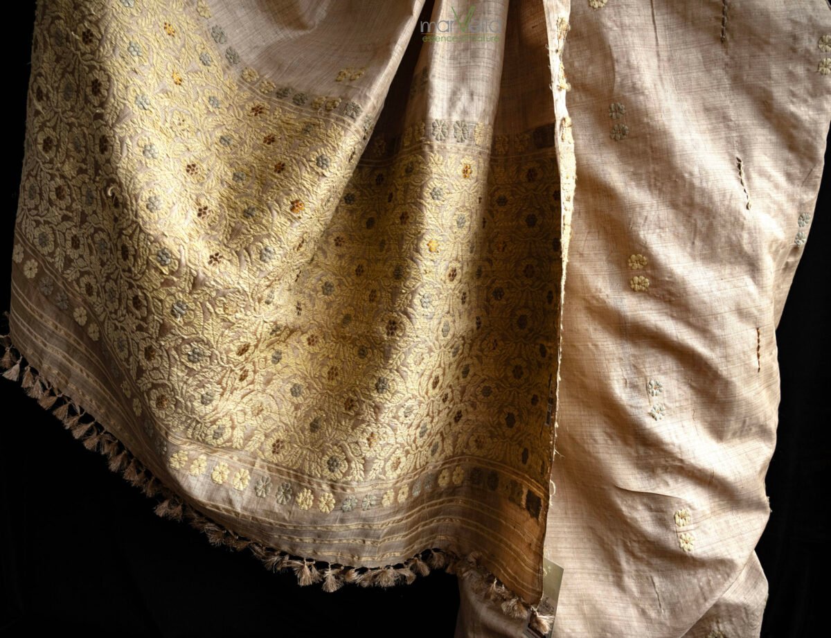 Muga Silk Saree PF Neem - Image 6
