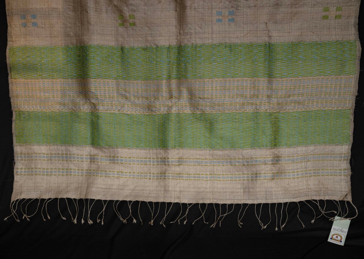 muga Silk Stripe Saree - Image 6