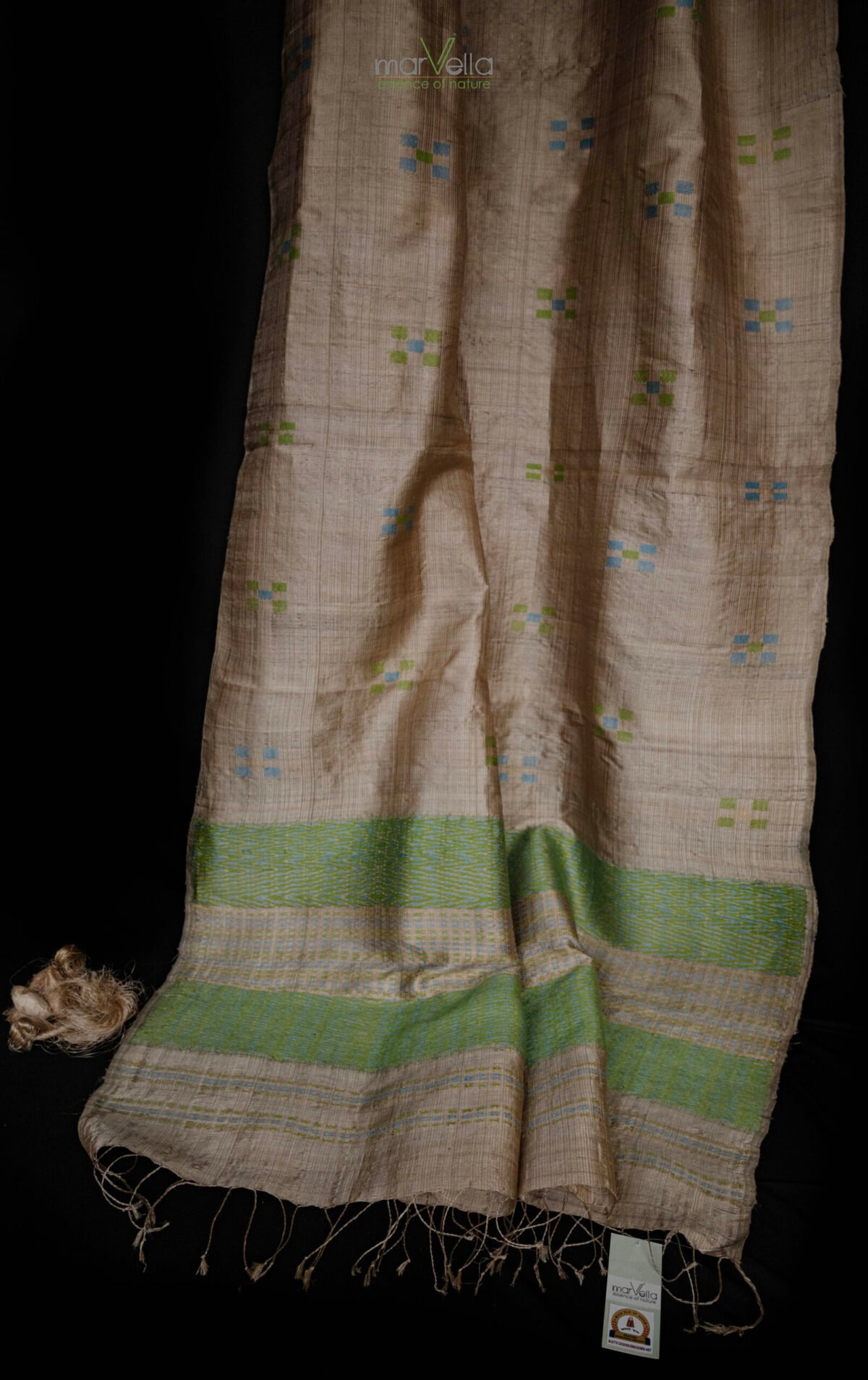 muga Silk Stripe Saree - Image 7