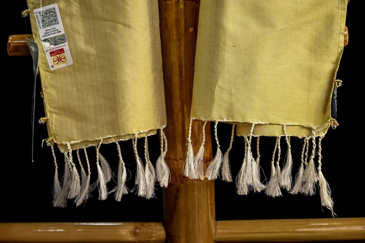 Mulberry Silk Golden Yellow Stole - Image 3