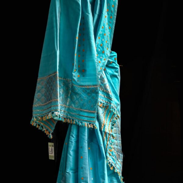 Sky Blue Mulberry Mekhela Chador