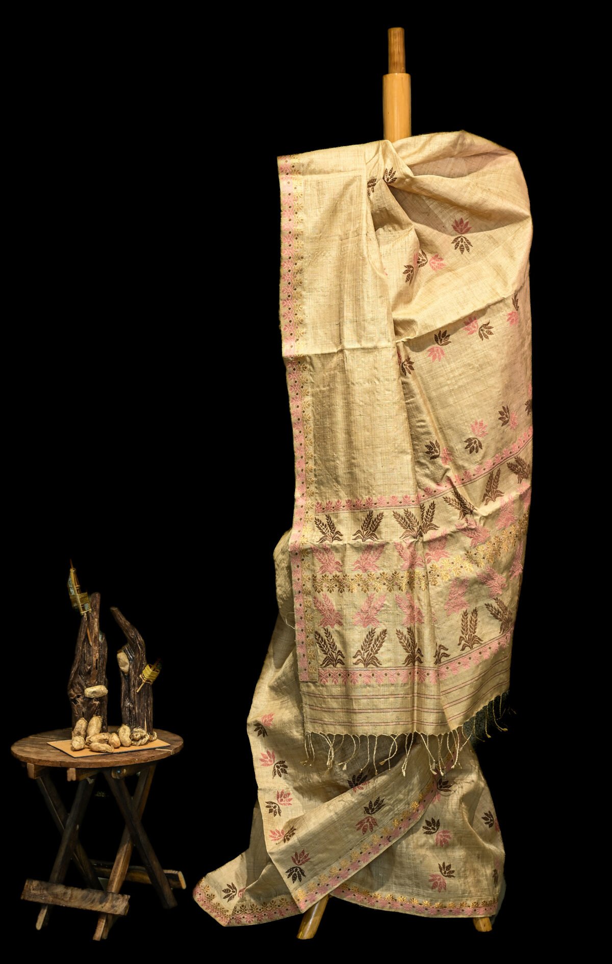 Muga Silk Petals Saree - Image 2