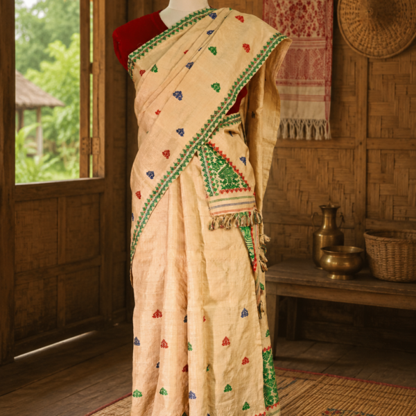 Muga Silk Traditional Motif Mekhela Chador