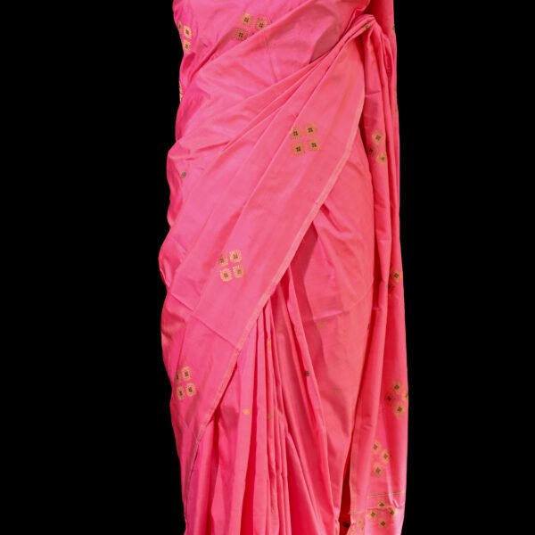 Bright Pink Mulberry Silk Saree