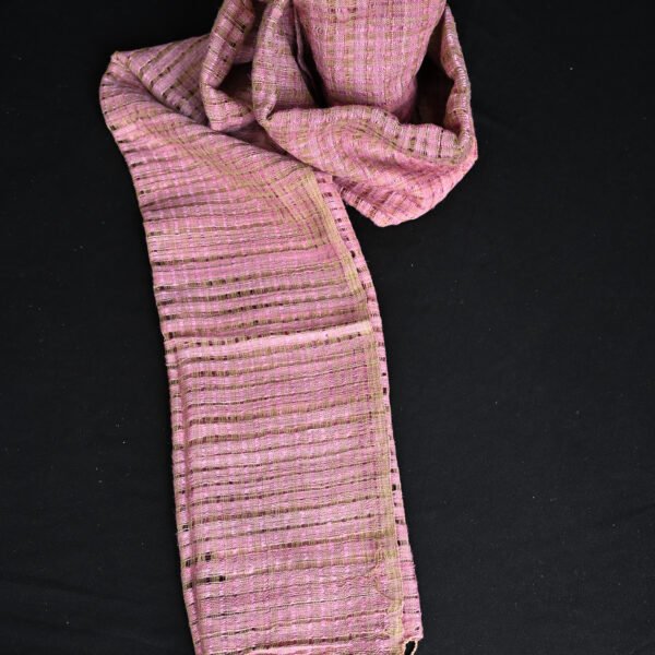 Eri Silk Green & Pink Skip Stole