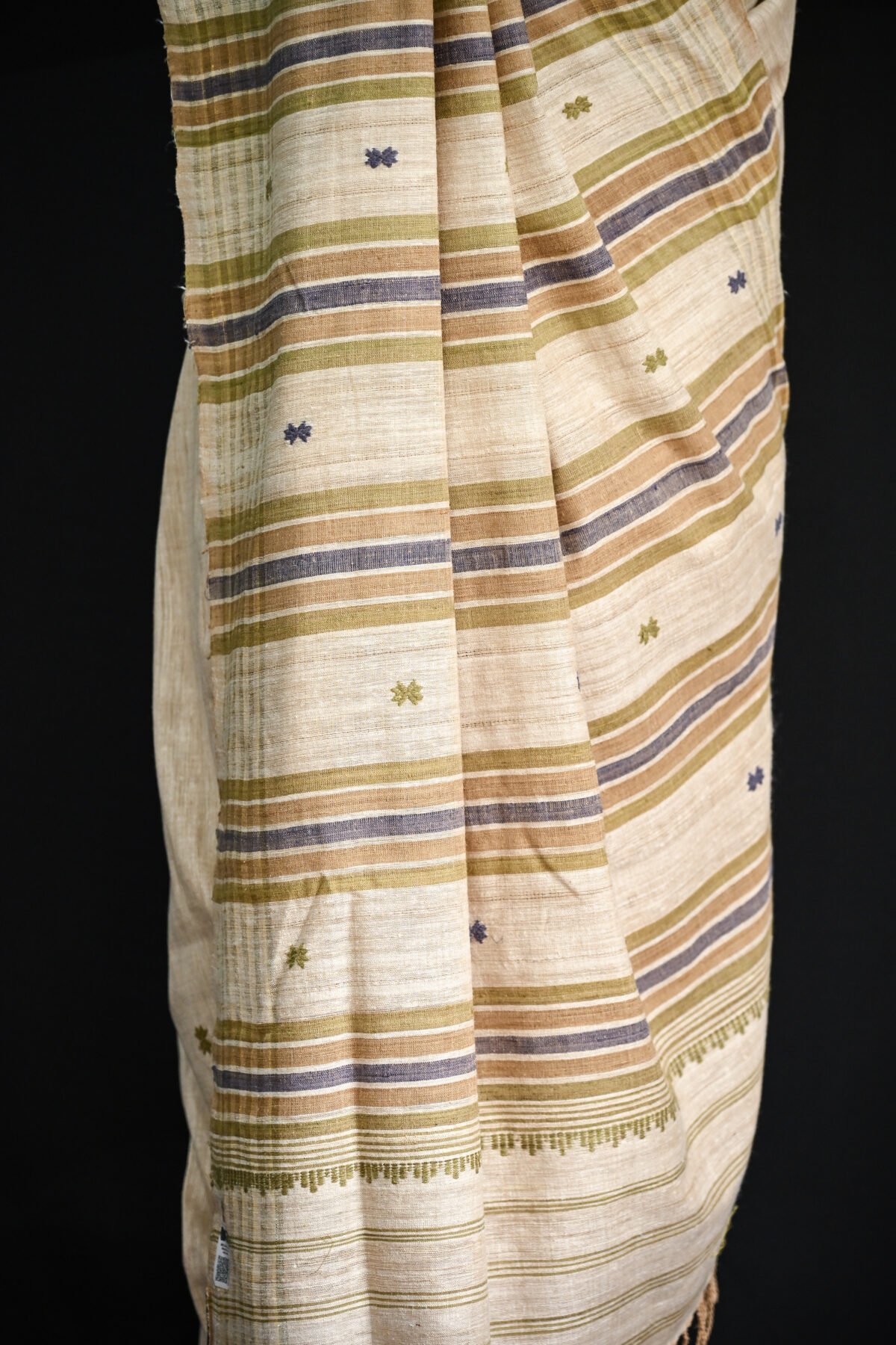 Eri Silk Multi color Stripe Saree - Image 3