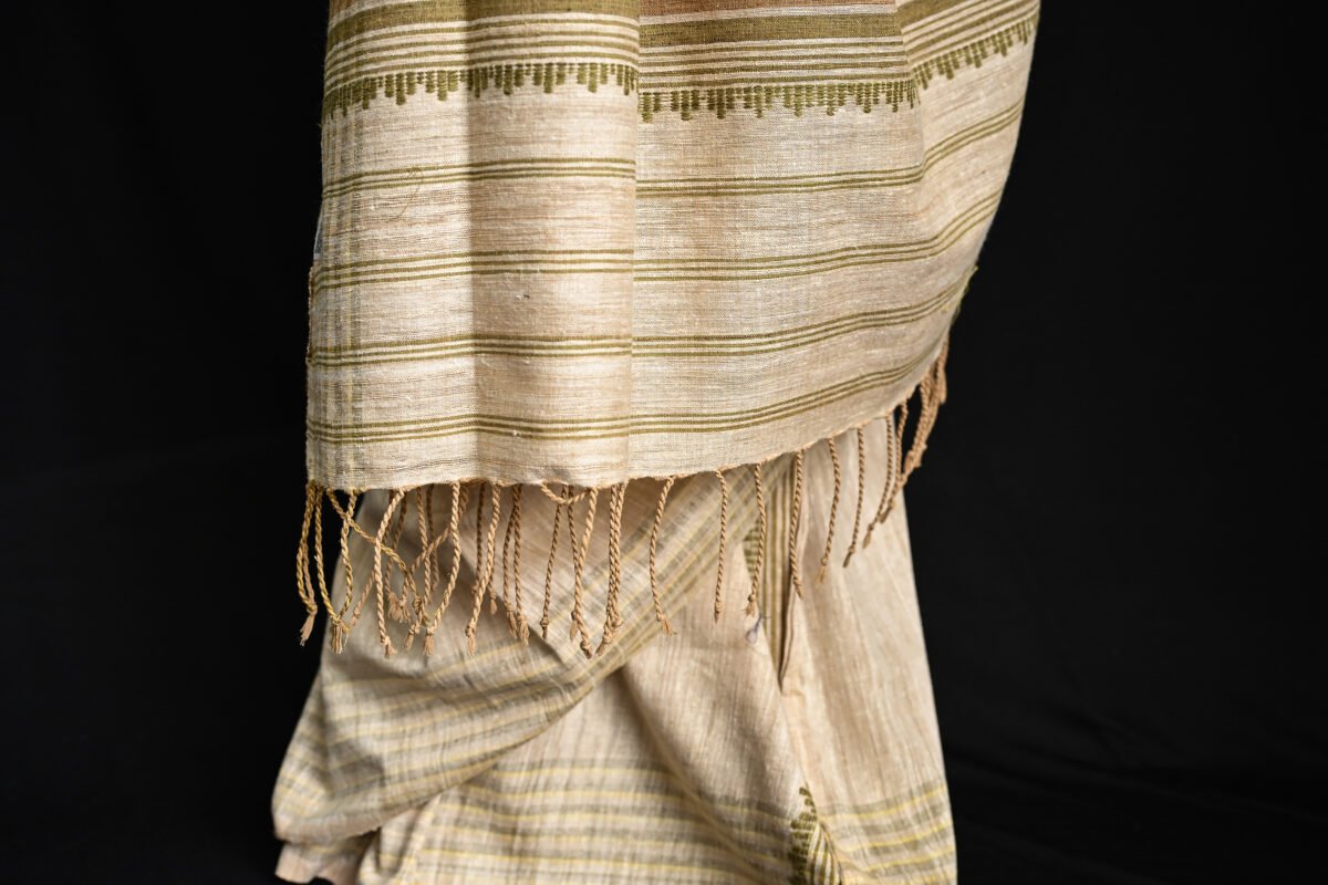 Eri Silk Multi color Stripe Saree - Image 4