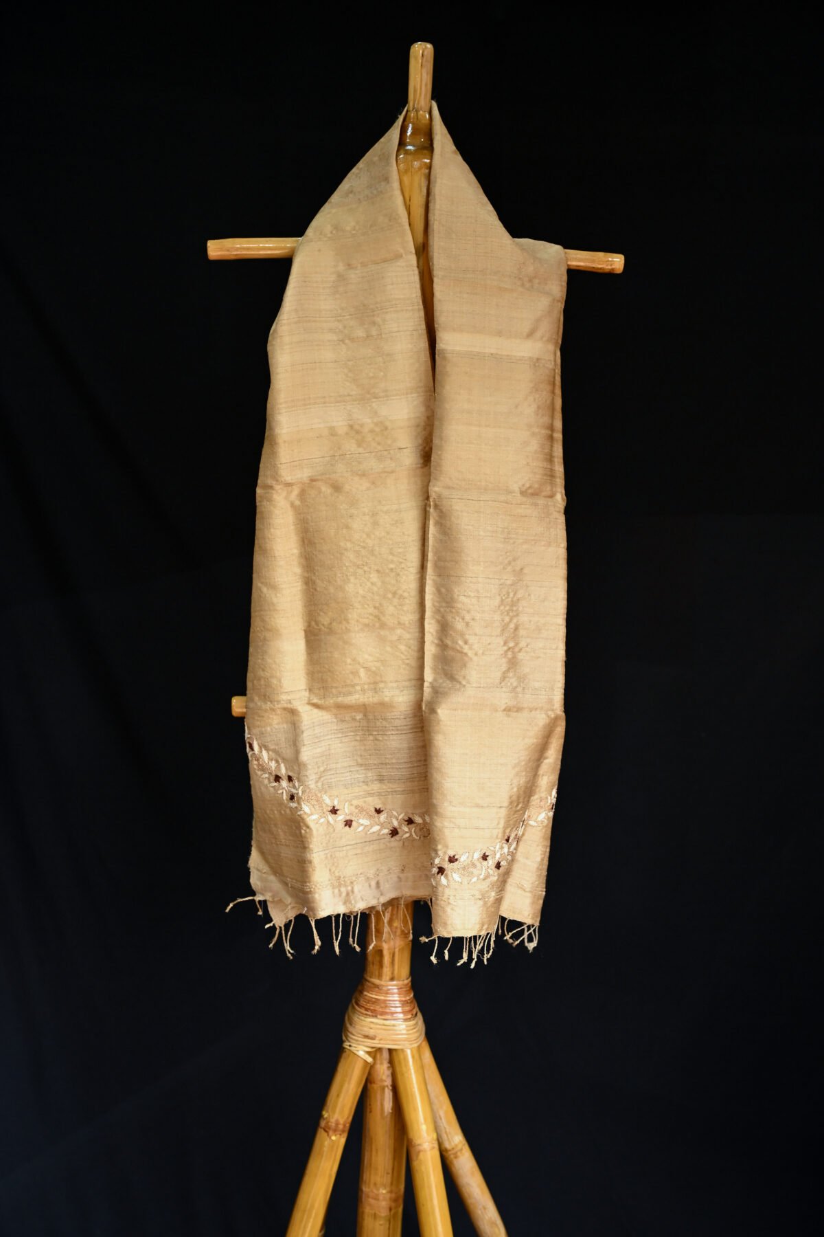 Muga Silk Embroidery Stole - Image 2