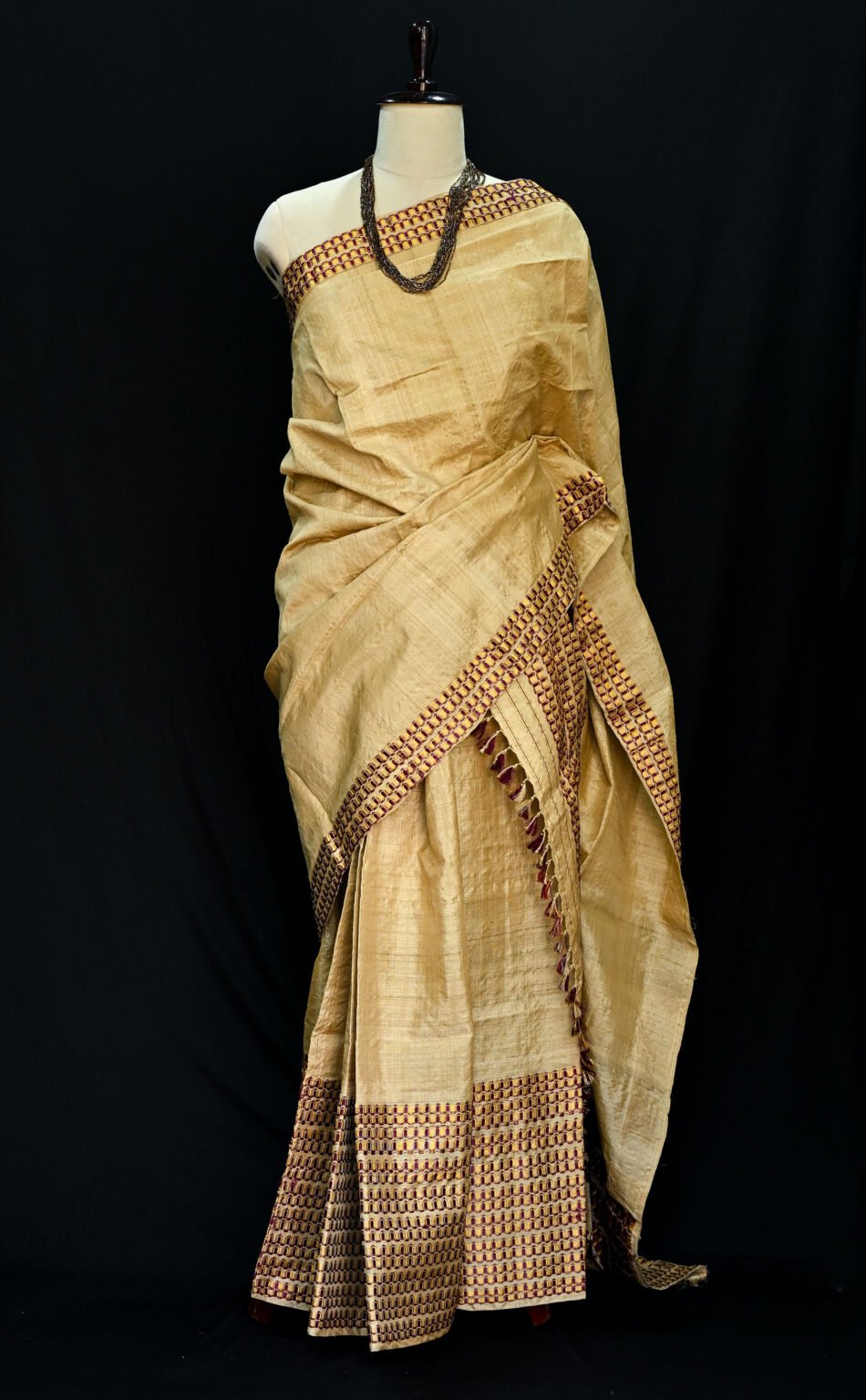 MUGA MEKHELA CHADOR BROCKET PURPLE & ZARI WORK