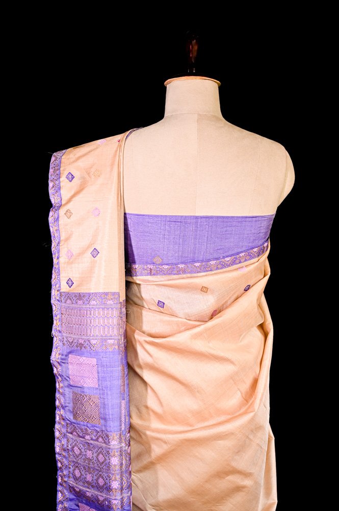 Mulberry Tassar Silk Saree_Contr - Image 5
