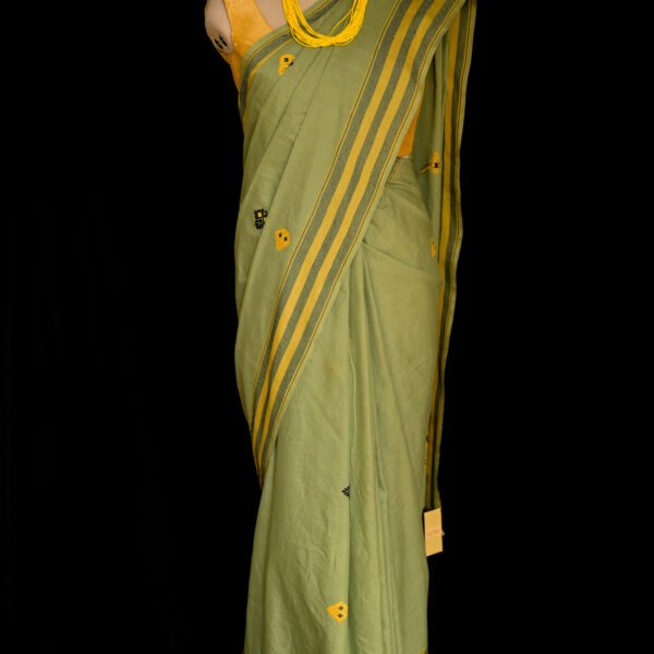 Alternative view of COTTON ERI SAREE DIAMOND BORDER