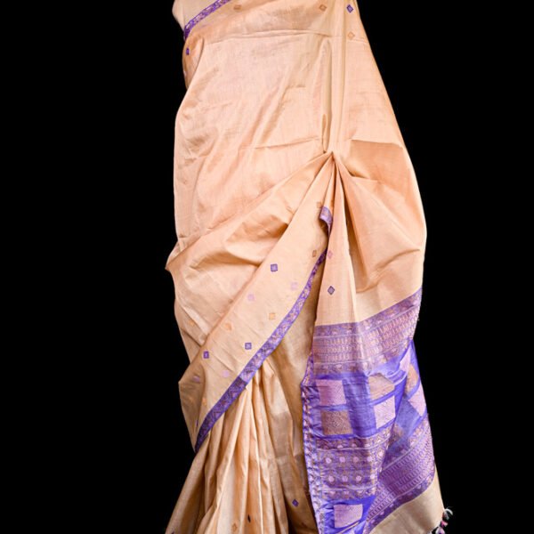 Mulberry Tassar Silk Saree_Contr