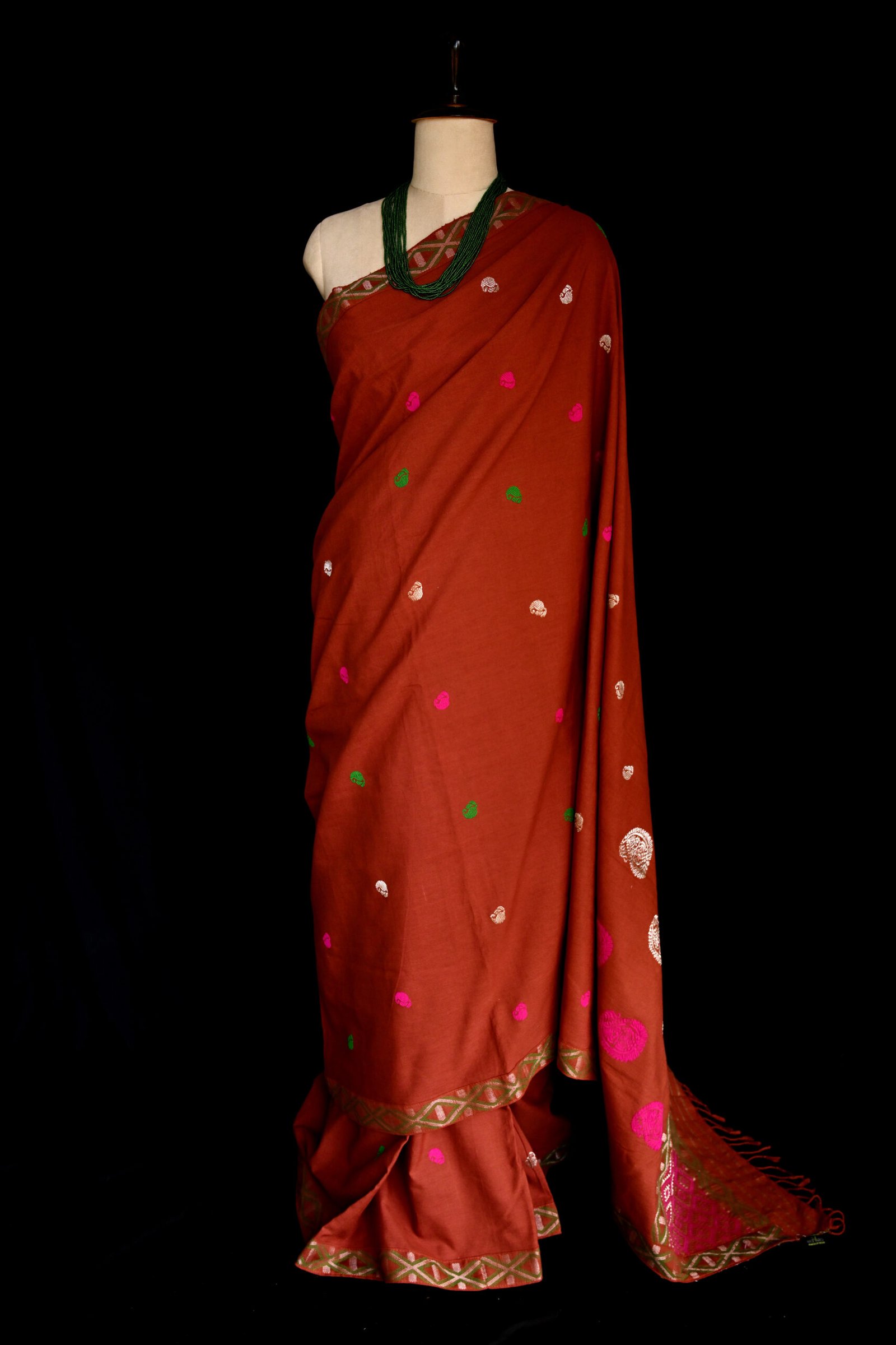 COTTON SAREE BROWN