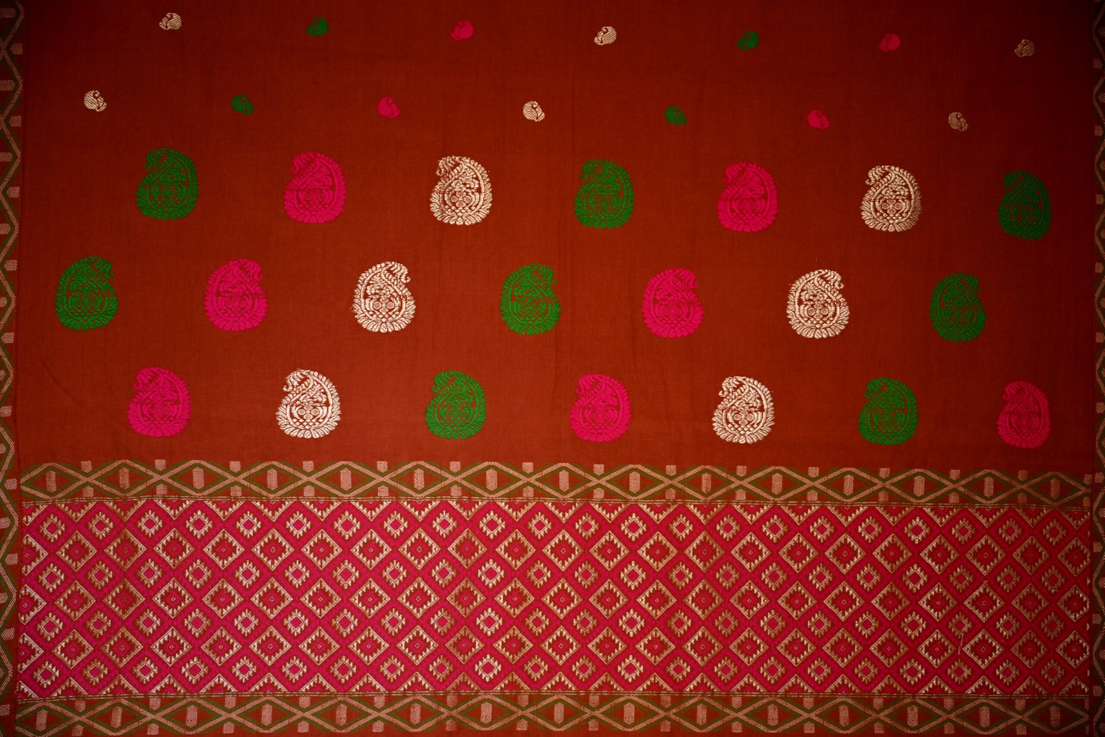 COTTON SAREE BROWN - Image 7