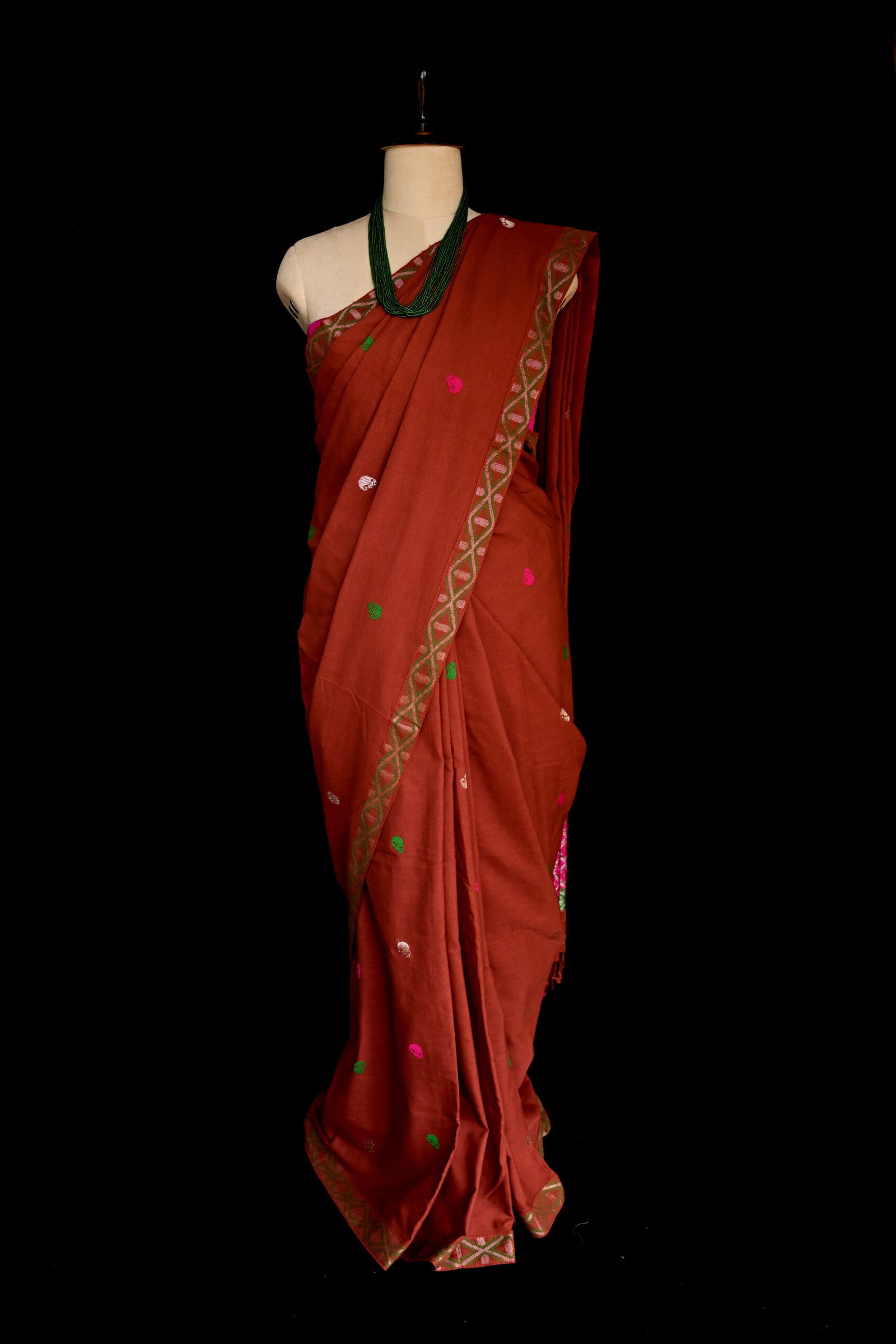 COTTON SAREE BROWN - Image 6