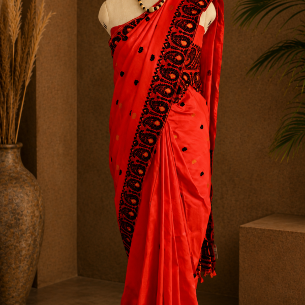 Alternative view of MULBERRY SILK SAREE RED