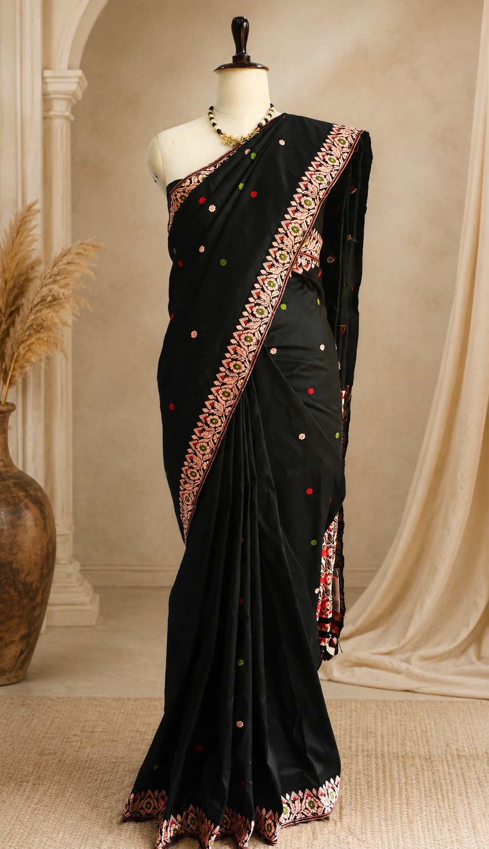 MULBERRY SILK SAREE BLACK - Image 6