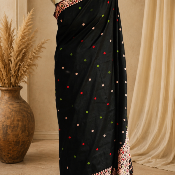 MULBERRY SILK SAREE BLACK