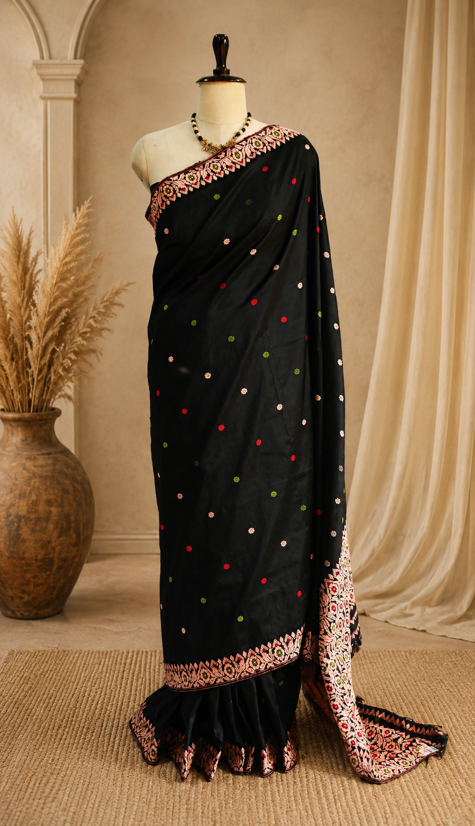 MULBERRY SILK SAREE BLACK