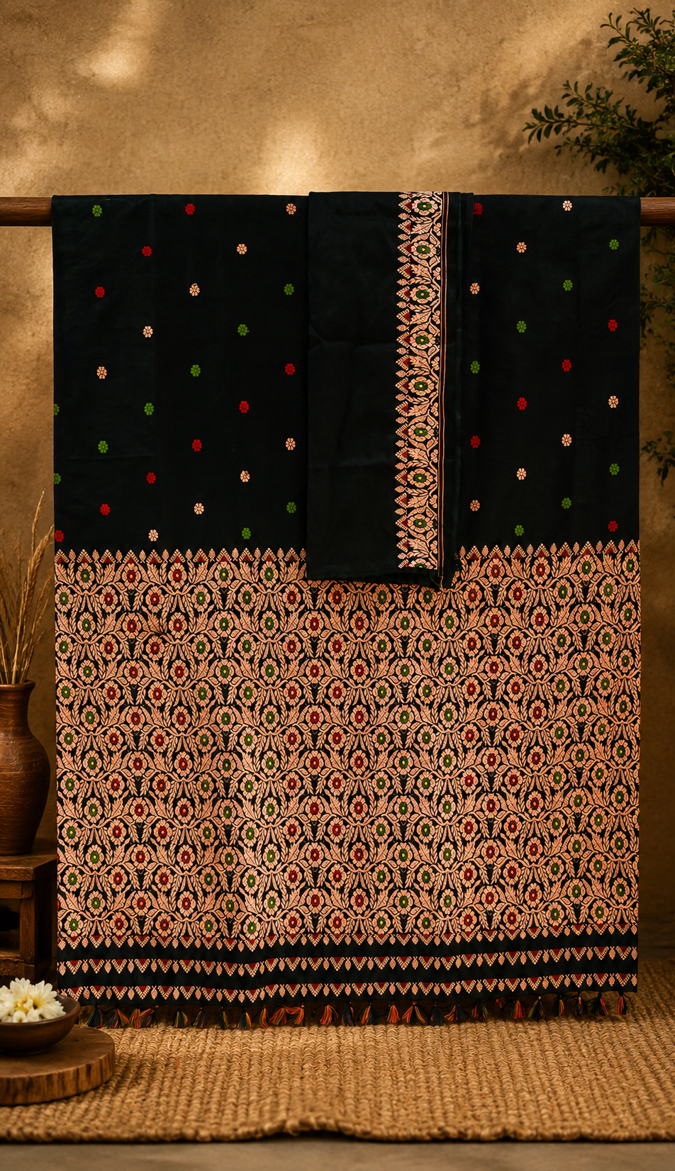 MULBERRY SILK SAREE BLACK - Image 7
