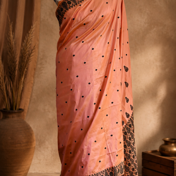 Alternative view of MULBERRY SILK PEACH SAREE