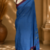 COTTON SAREE SKY BLUE - Image 5