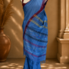 COTTON SAREE SKY BLUE - Image 6